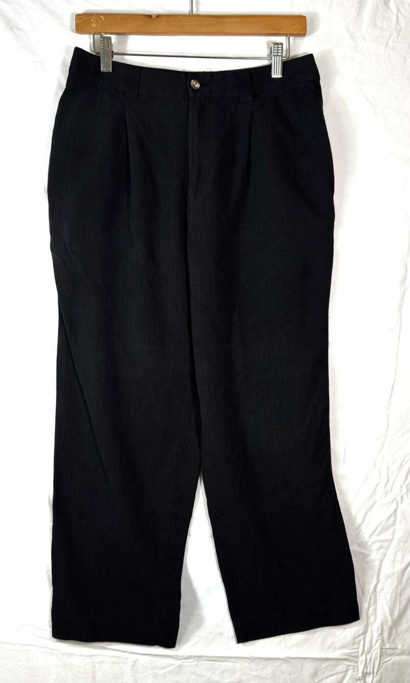 TOMMY BAHAMA Herringbone Silk Pleated Front Casual Dress Pants Women's 8
